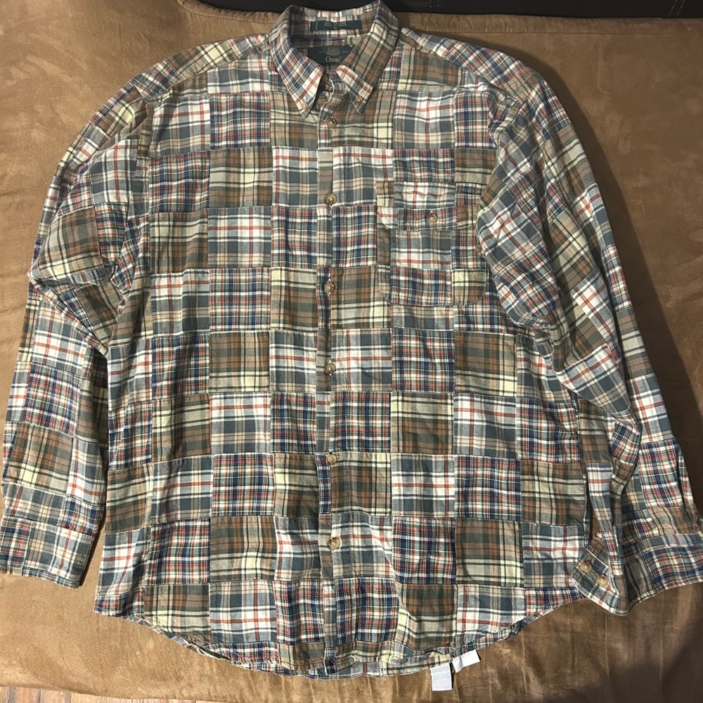 Orvis Multicolor Plaid Patchwork Casual Shirt - image 1